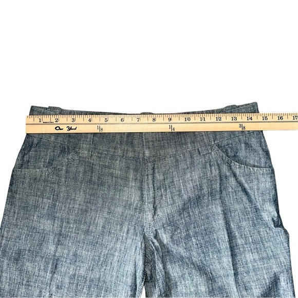 Low Waisted Wide Leg Chambray Pants - Picture 7 of 9